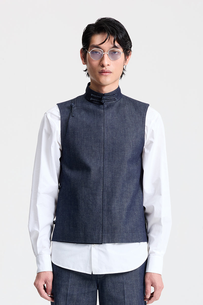 Denim Chinese Vest