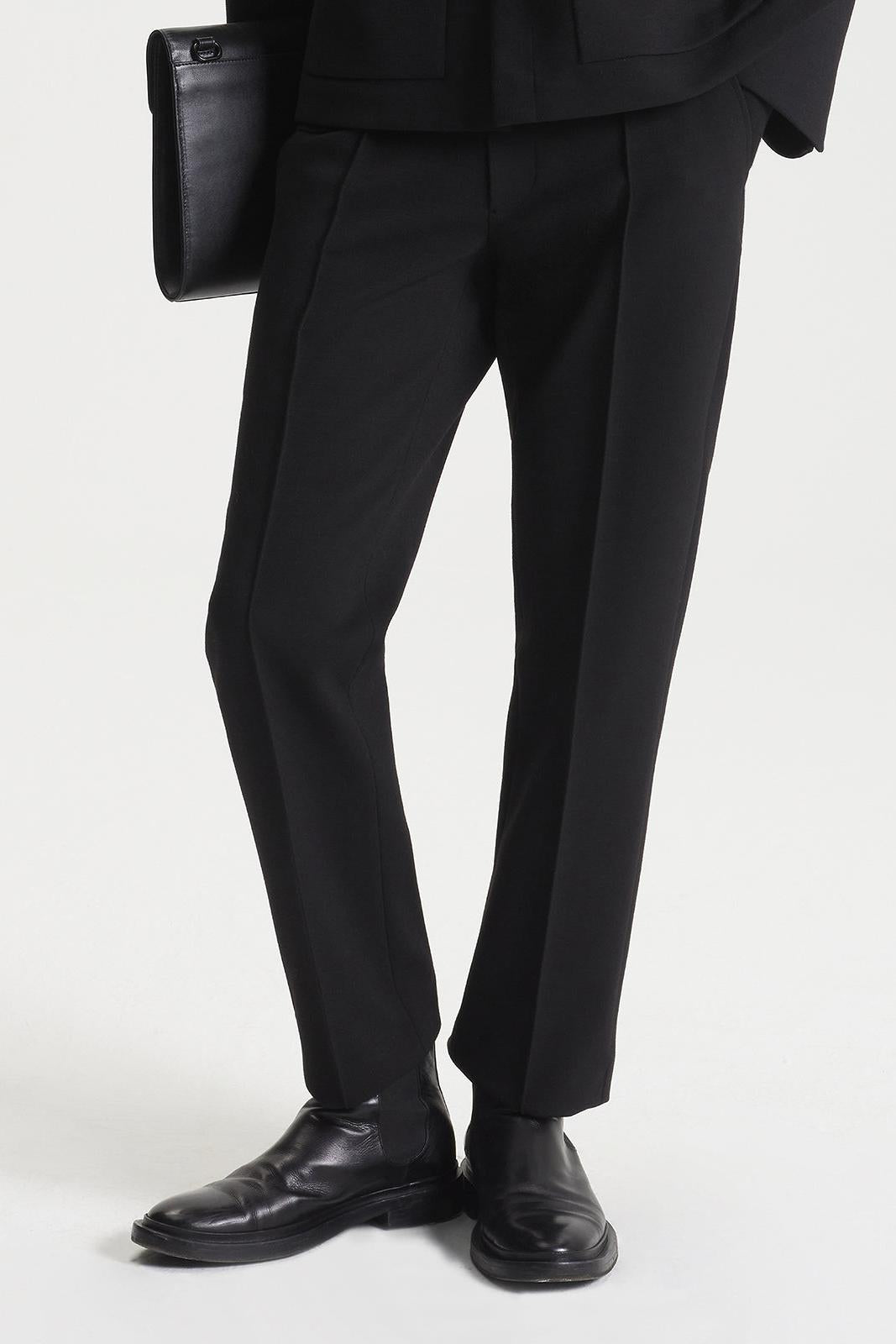 Wool Blend Slim Fit Trousers