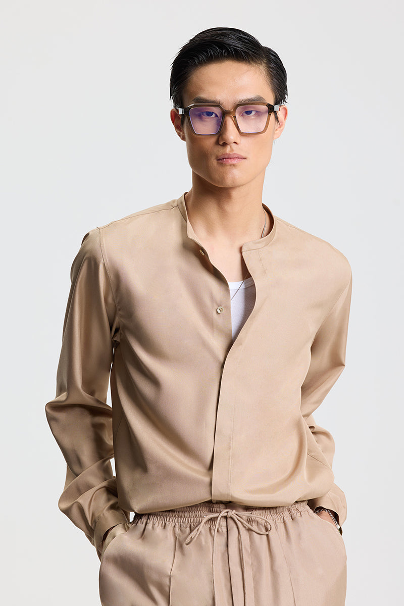 Khaki silk shirt