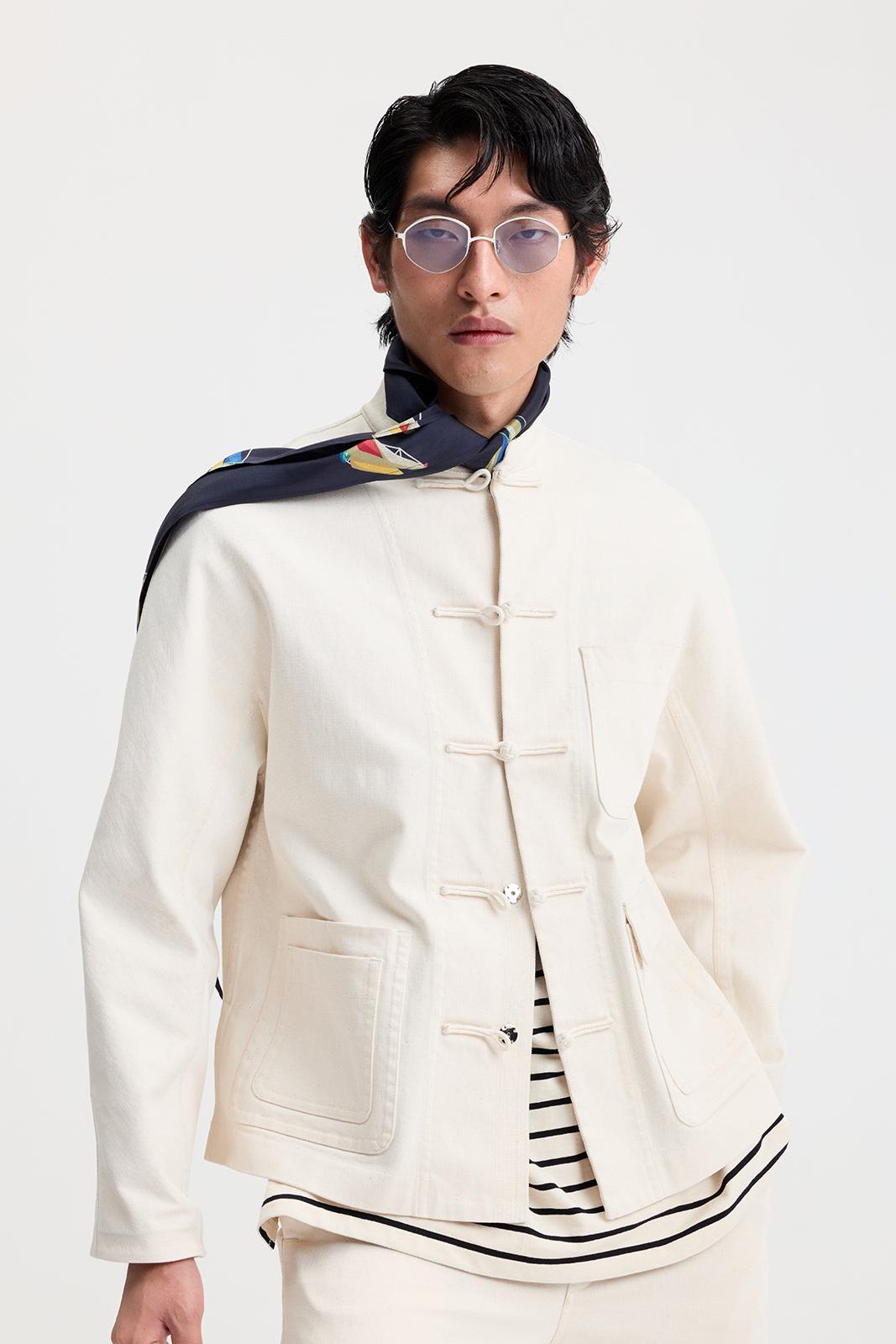 Chinese Washed Denim Jacket with Three Pocket