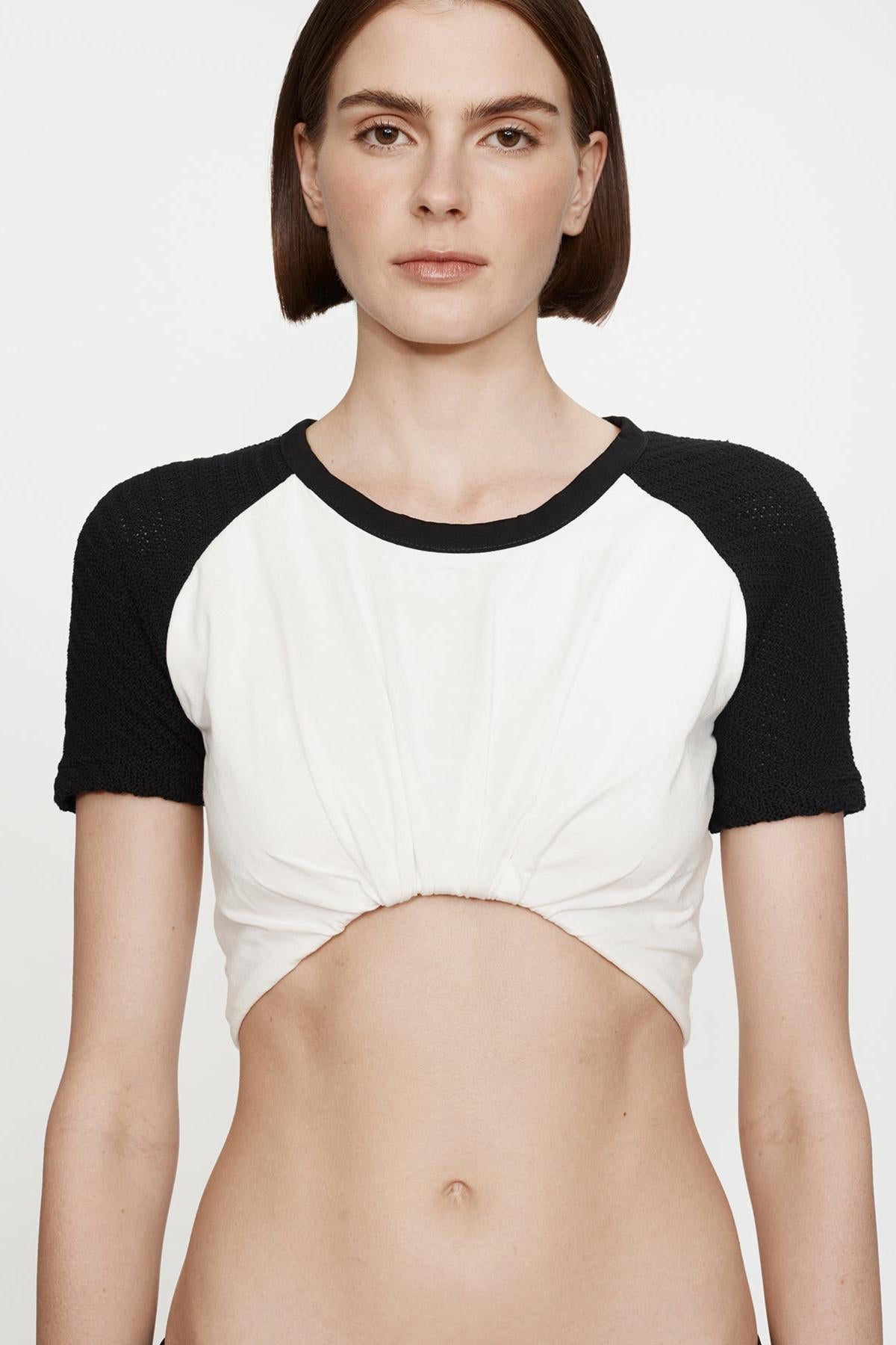 Tucked Ringer Jersey Knit Tee