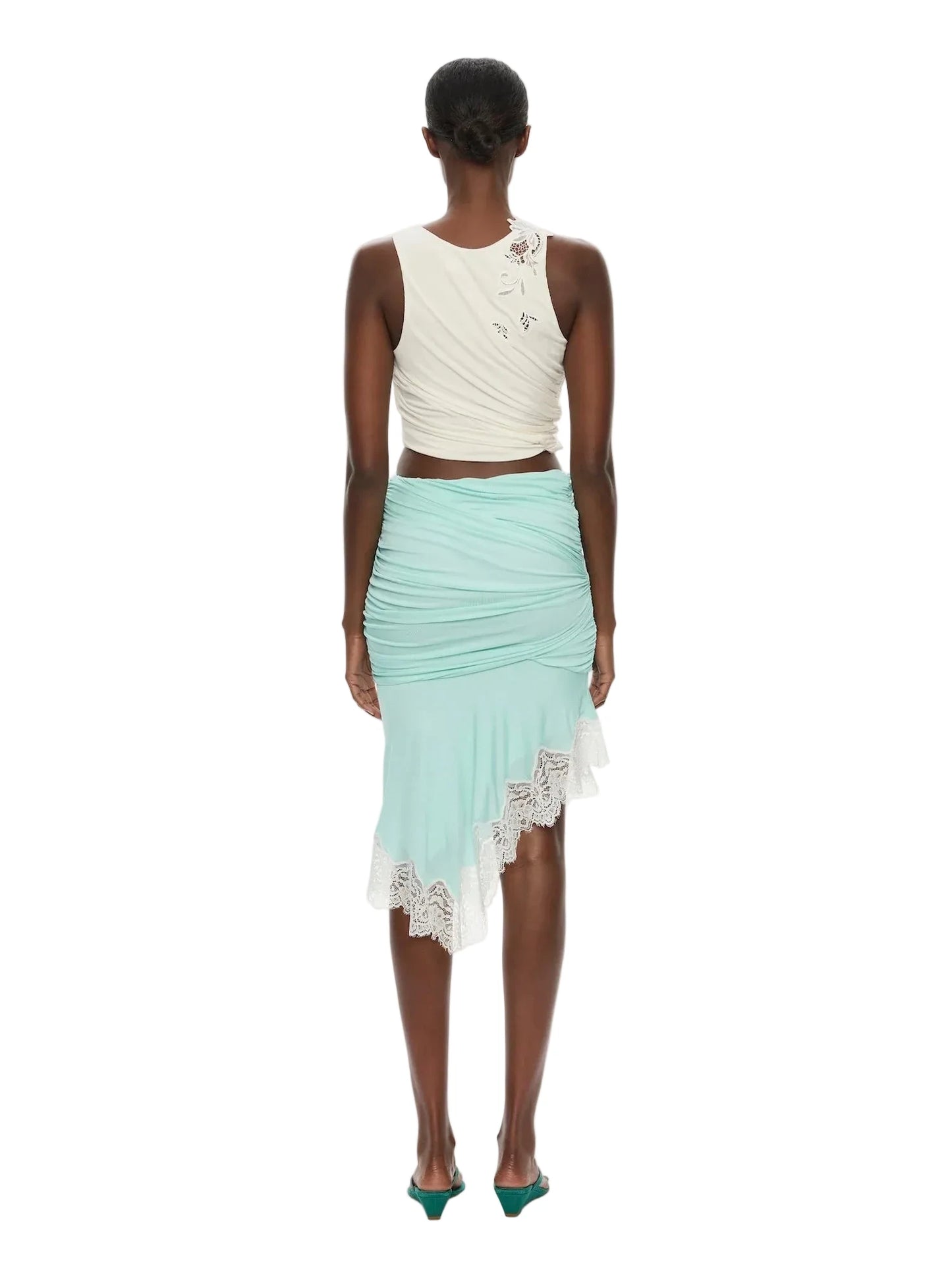 Hibiscus Embroidered Fold Up Tank