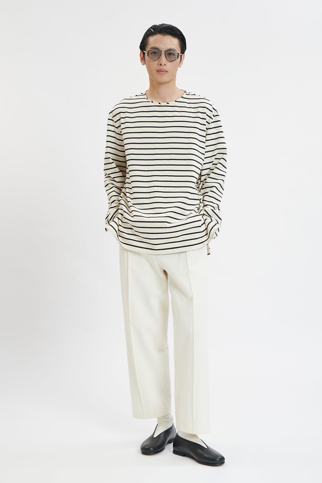Off-white Denim Tapered Cropped Pants