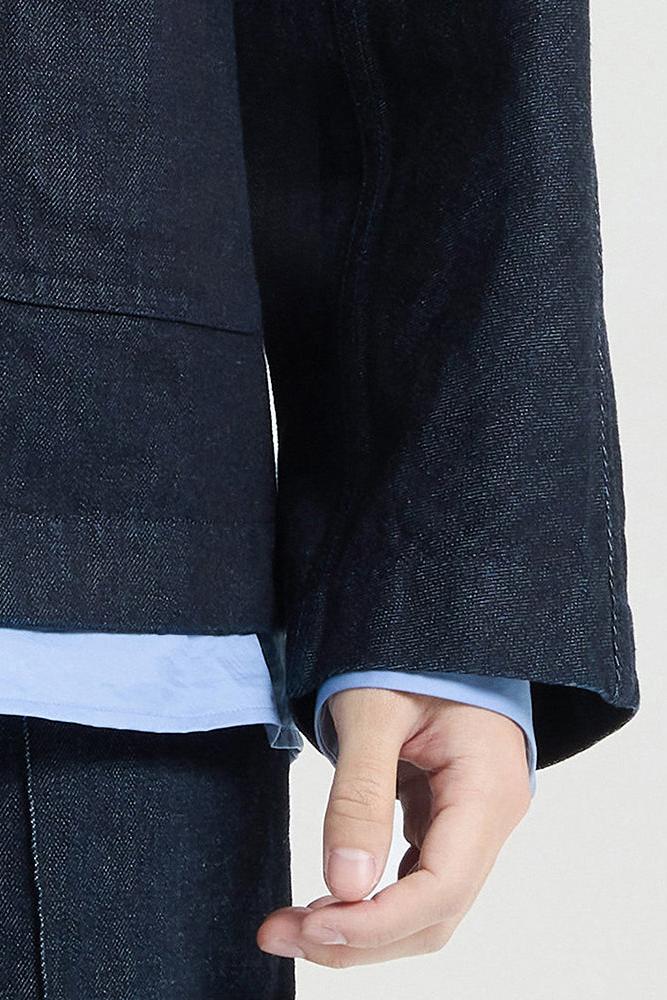 Dark Navy Denim Chinese Jacket