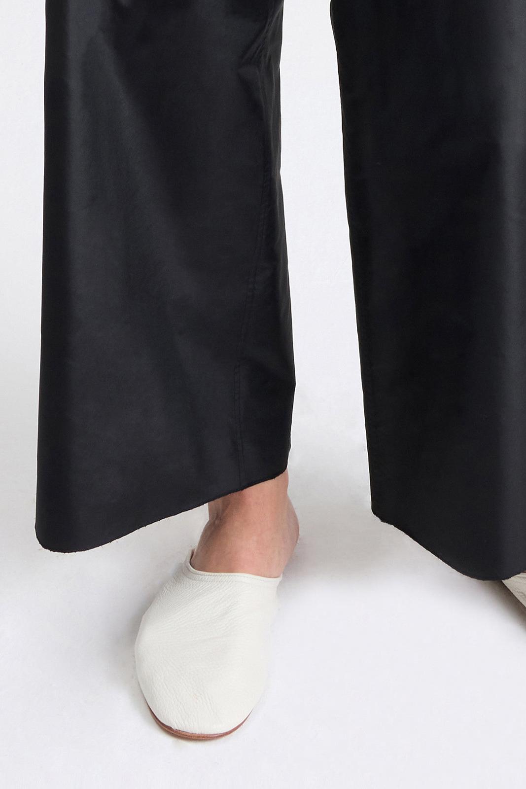 Wide Leg Pants with Drawstring in Silk
