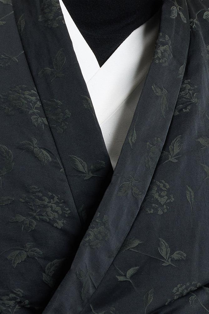 Relief green flower down jacket