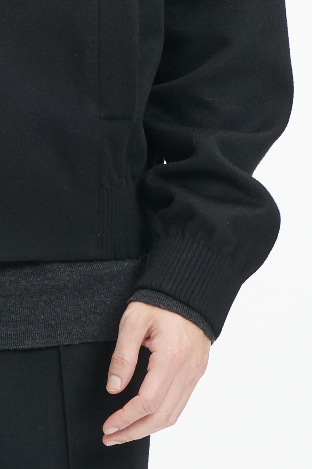 Black Wool Cashmere Bomber Jacket
