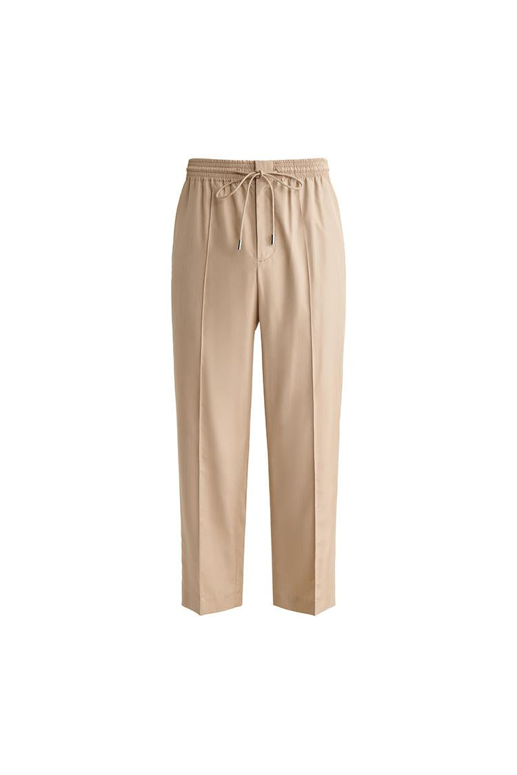 Khaki silk pants