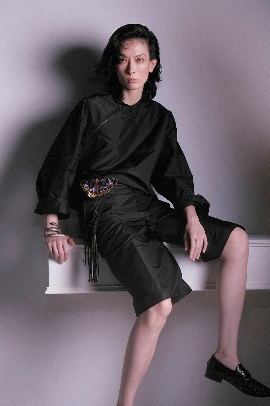 Chinese Zip Top in Silk