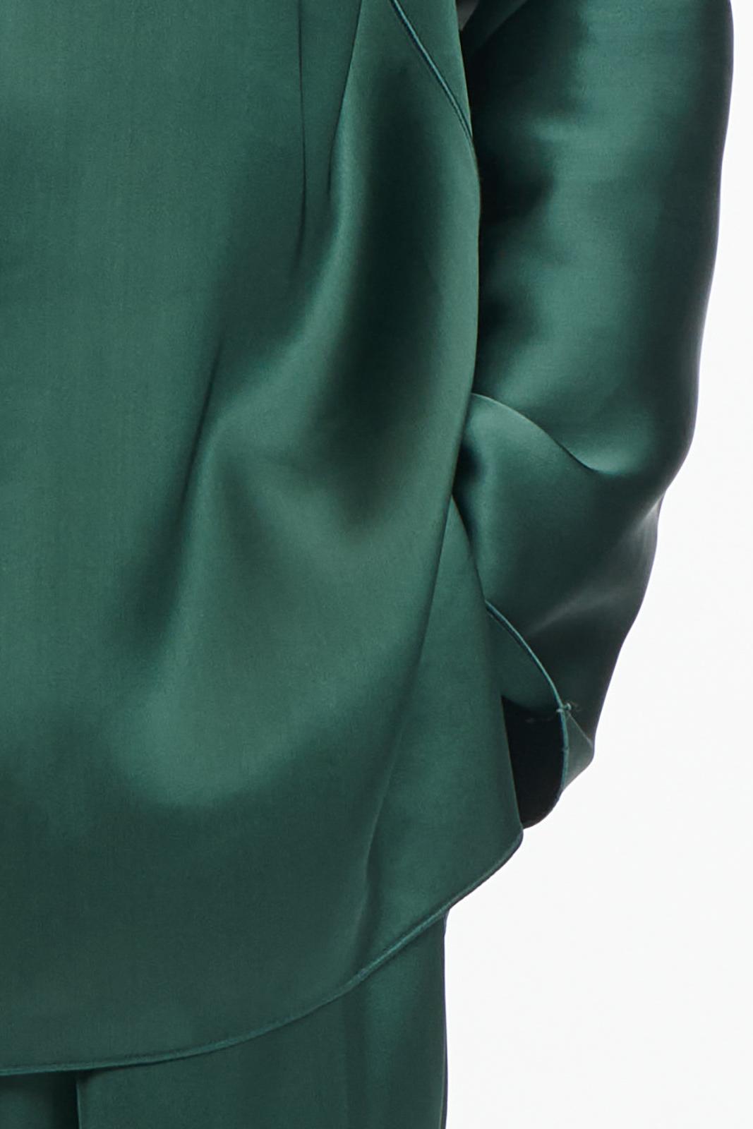 Dark Green Fluid Front Long Top