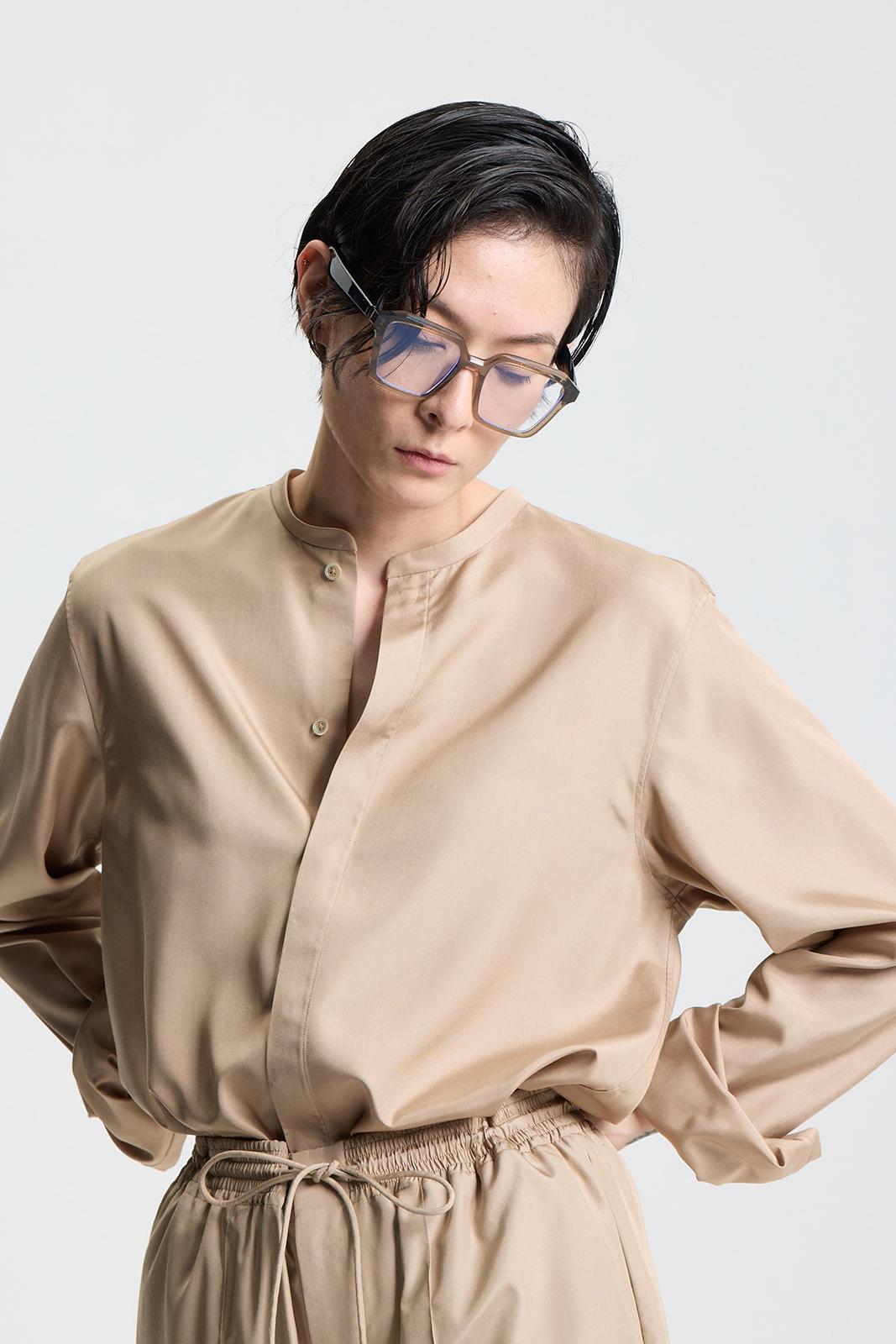 Khaki silk shirt