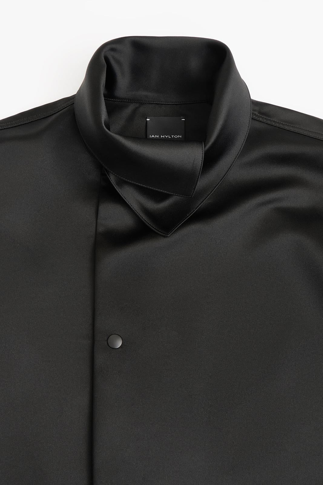 Stand Collar Jacket with Side Tie