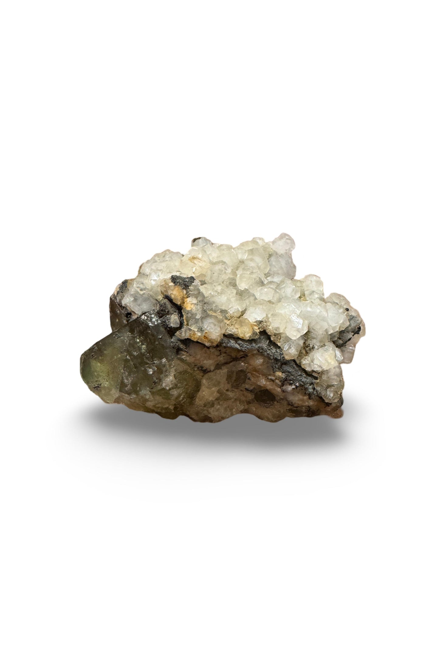 Green Fluorite with Calcite (Hubei, China)