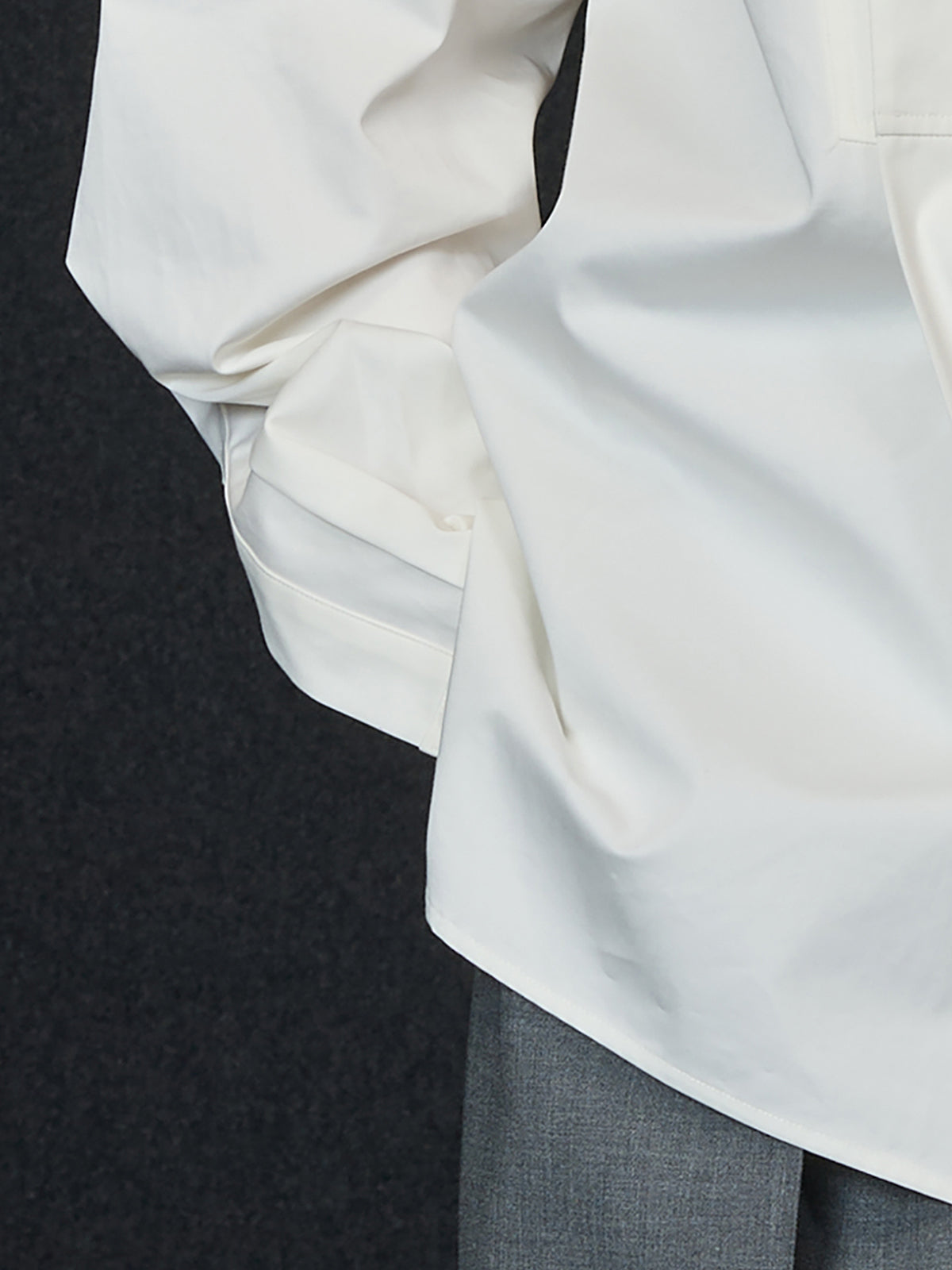 White Cotton Cross-Collar Shirt