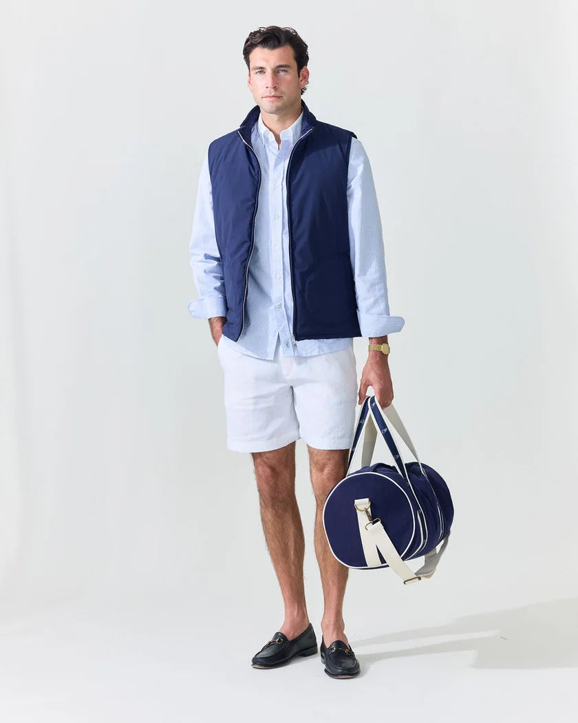 Striped Contrast Collar Oxford Shirt (Blue)