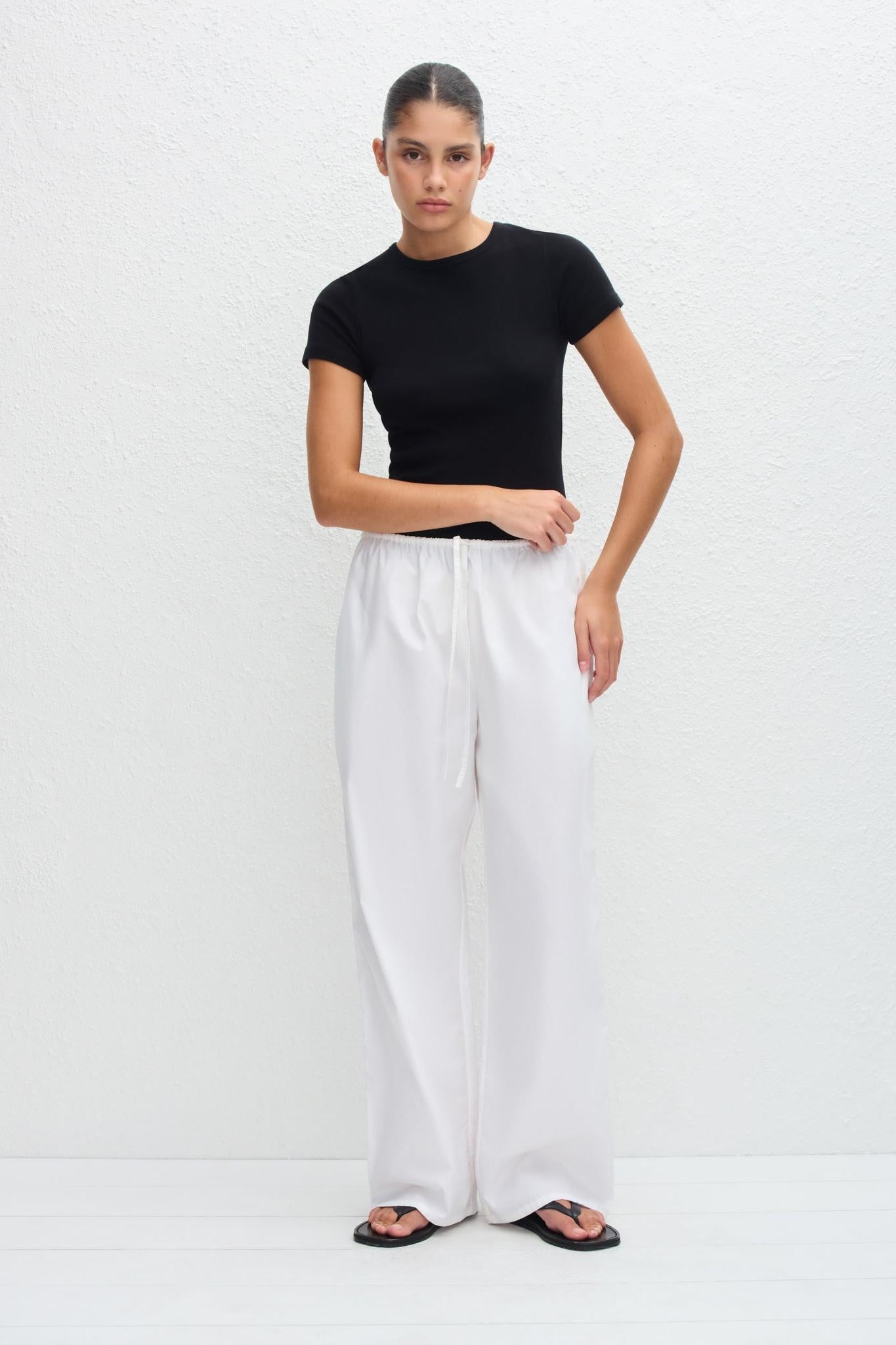 Drawcord Pant (White)
