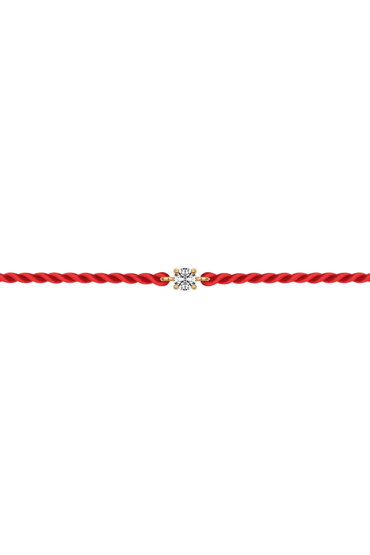 14K Lucky Diamond Silk Bracelet (Red)