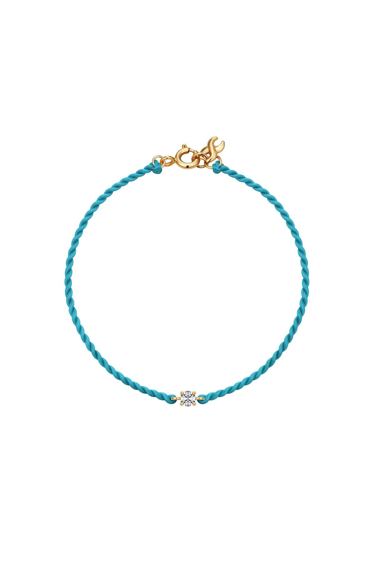 14K Lucky Diamond Silk Bracelet (Bluegreen)