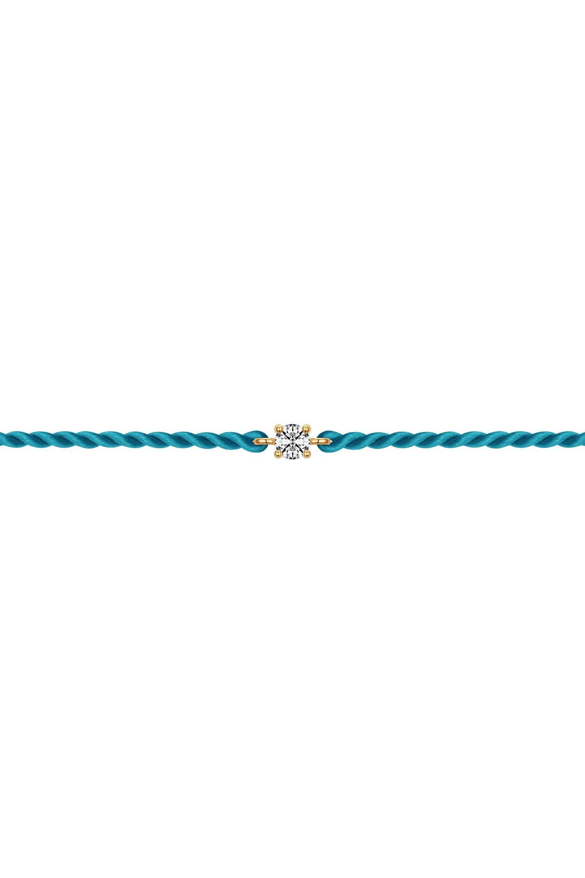 14K Lucky Diamond Silk Bracelet (Bluegreen)