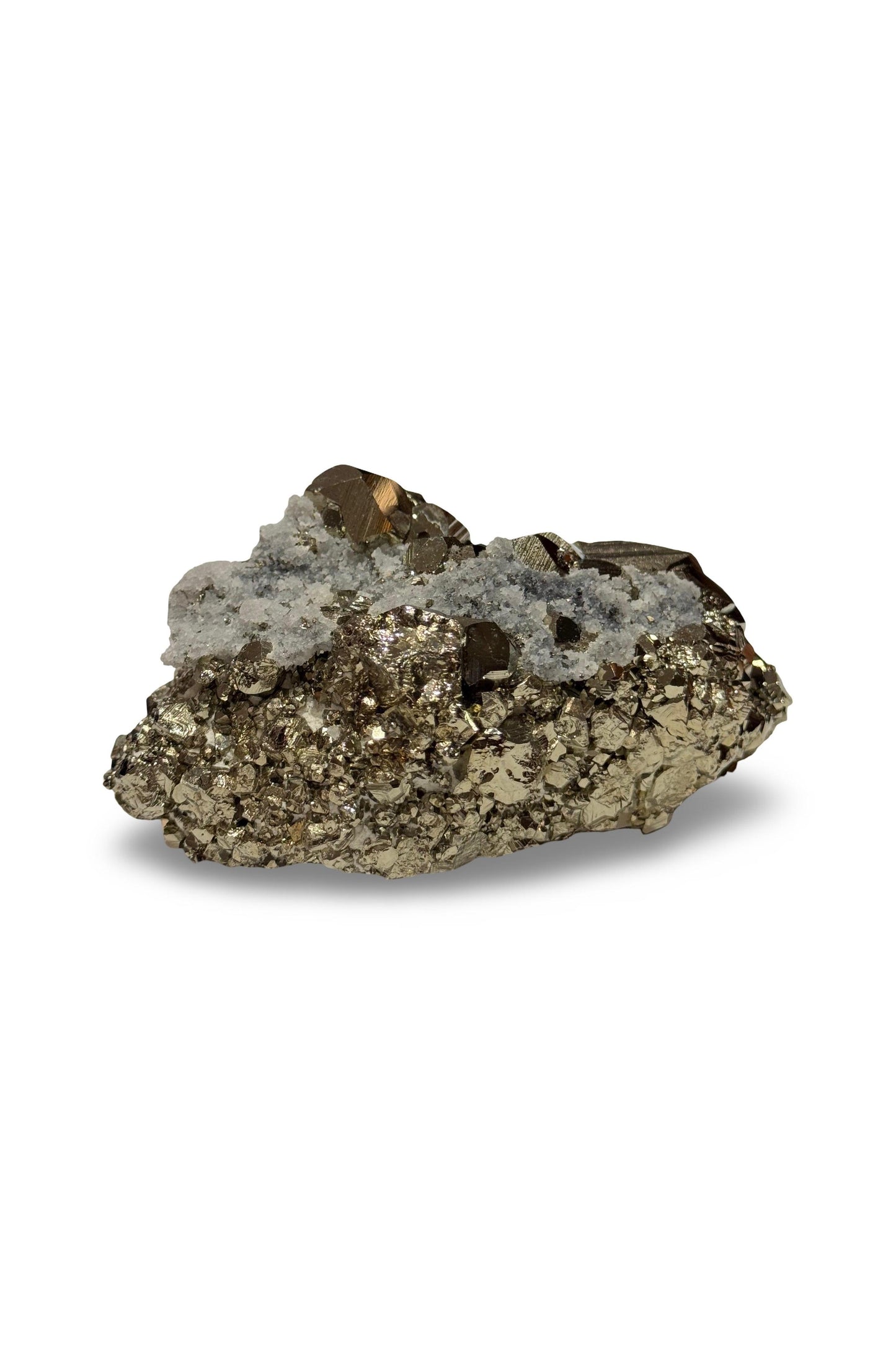 High Grade Mirror Pyrite with clear quartz