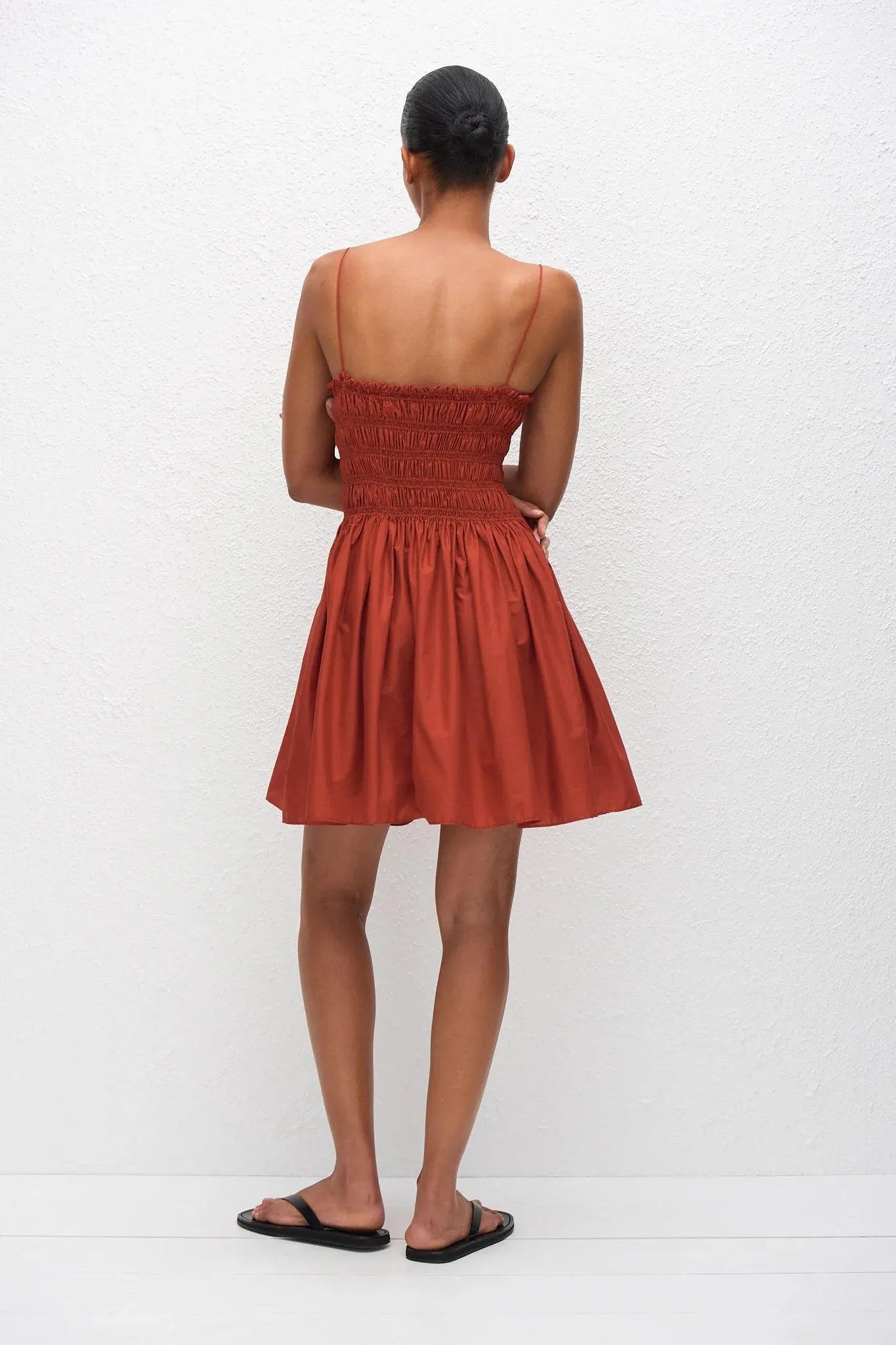 Shirred Bodice Mini Dress