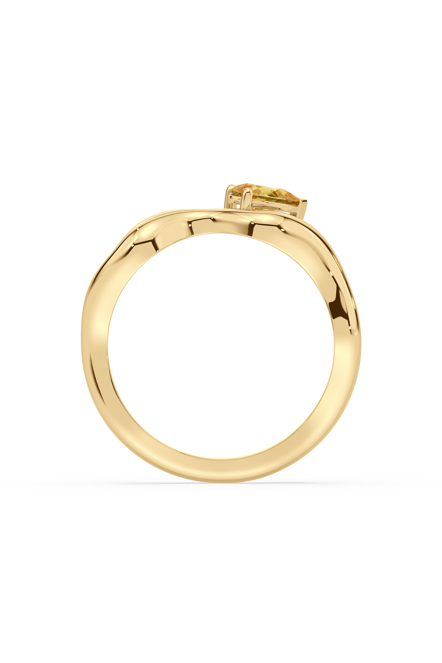 UNDULA - yellow pear-shaped diamond ring