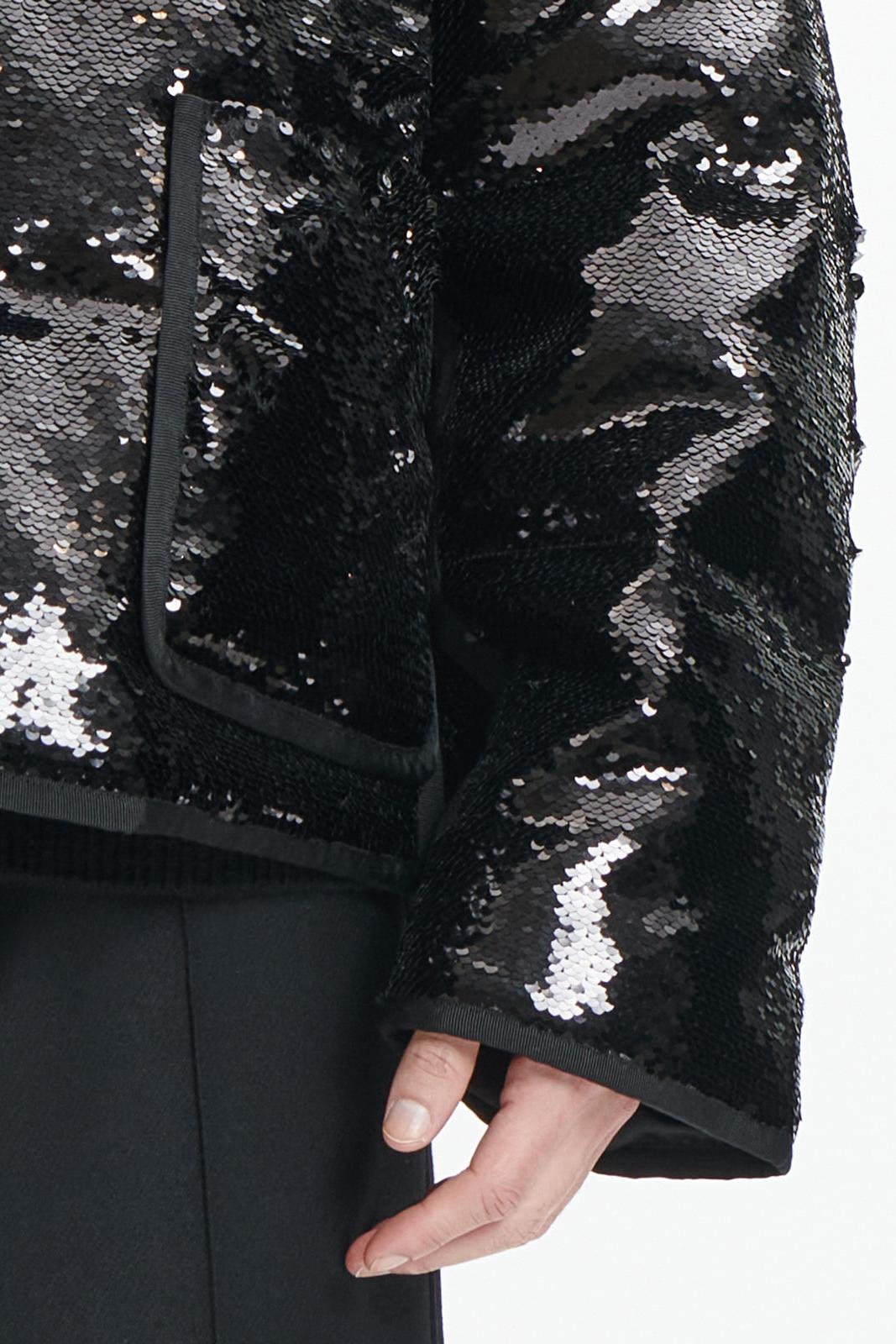 Black Sequin Padded Jacket