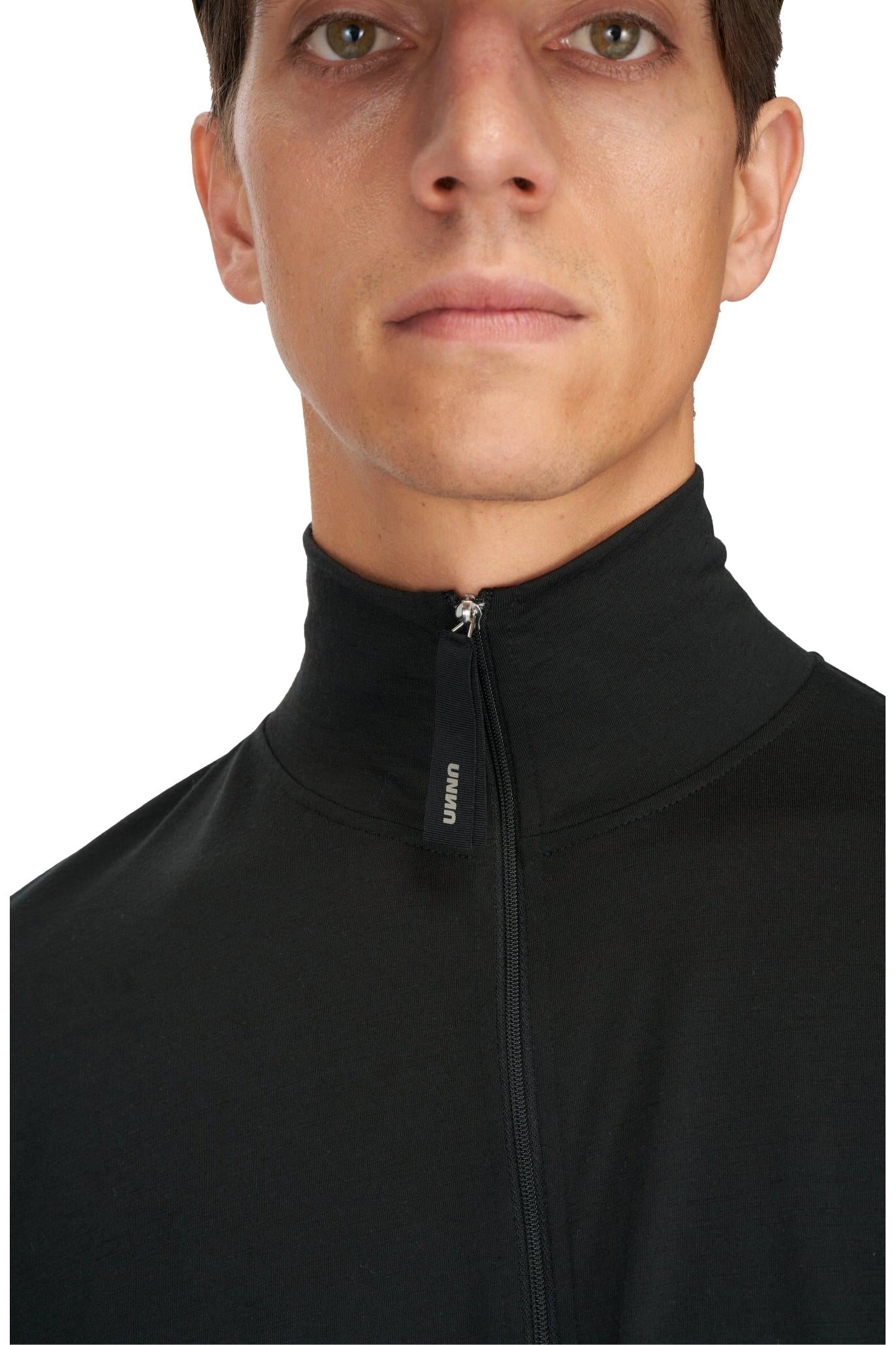 Zip Up Wool Layer (Black)