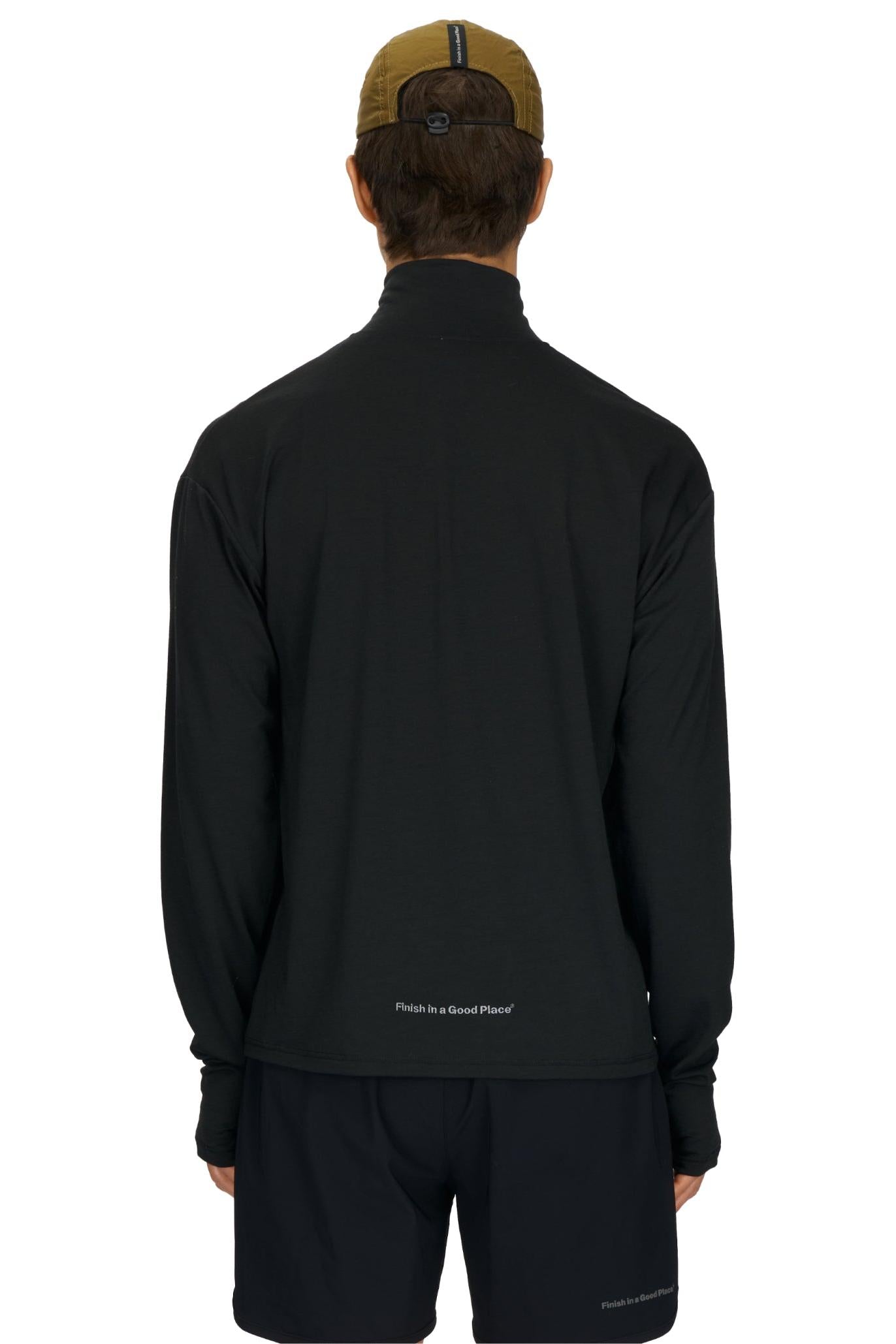 Zip Up Wool Layer (Black)