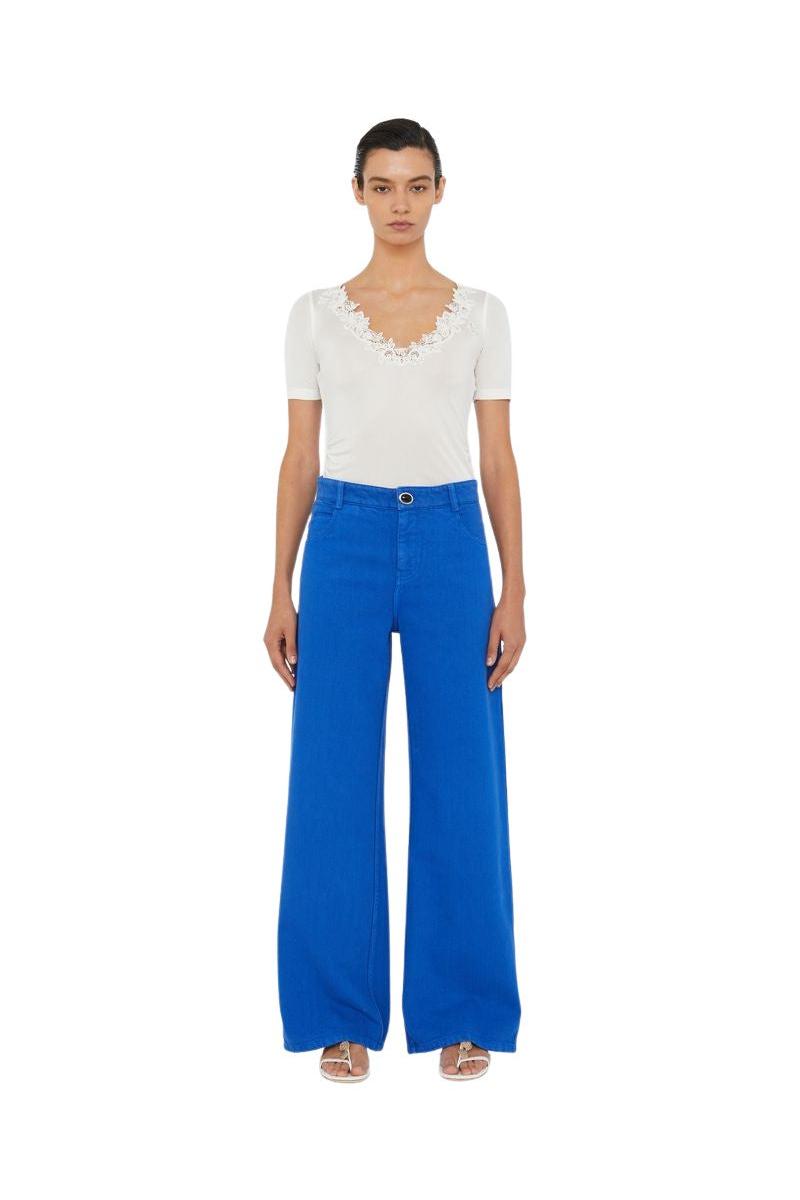 Hibiscus Embroidered Rib Tee