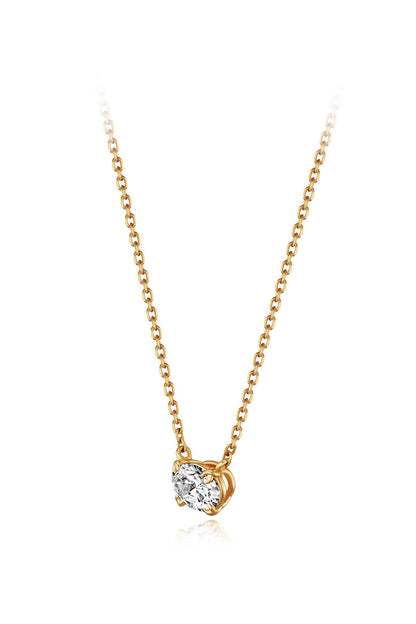 14K 1CT Oval Diamond Necklace