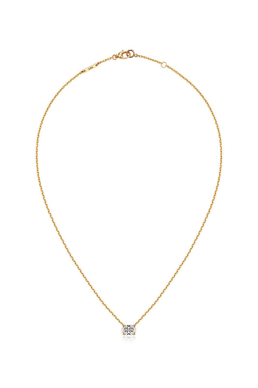 14K 1CT Oval Diamond Necklace