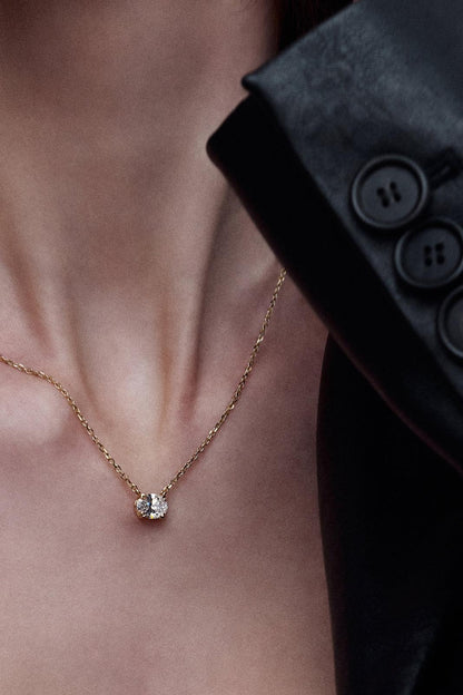 14K 1CT Oval Diamond Necklace