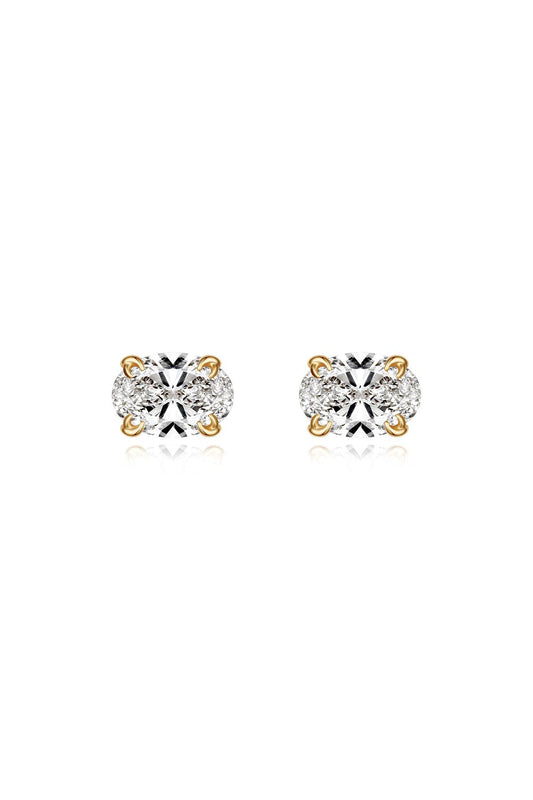14K 1CT Oval Diamond Studs