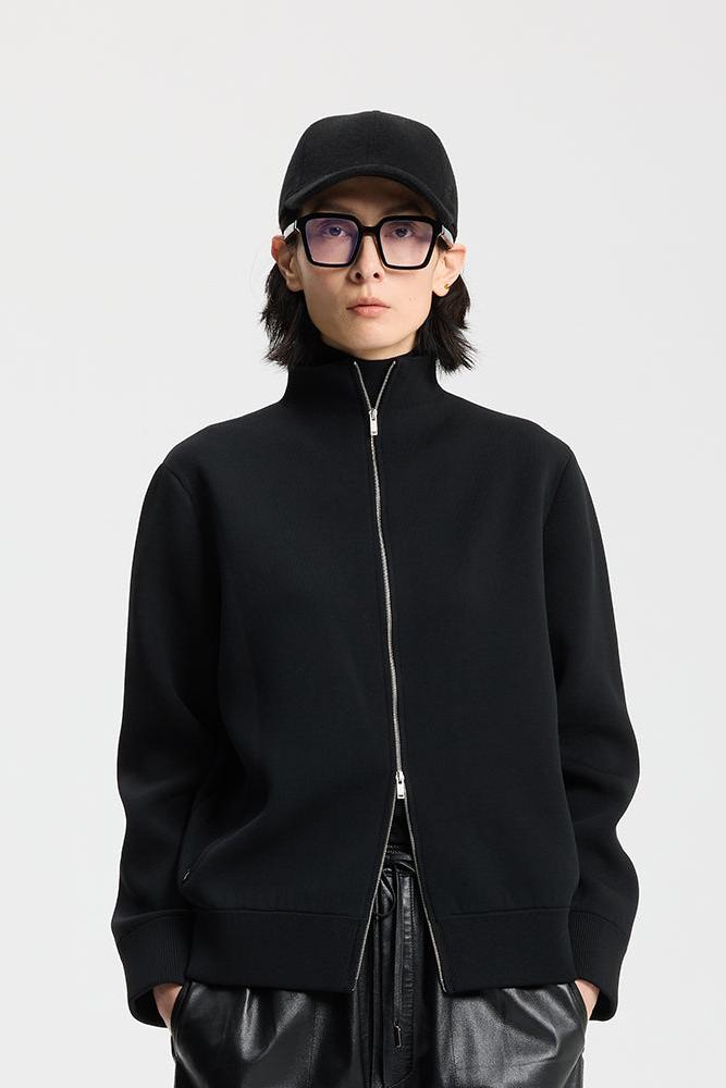 Black Double-Faced Knit Vest