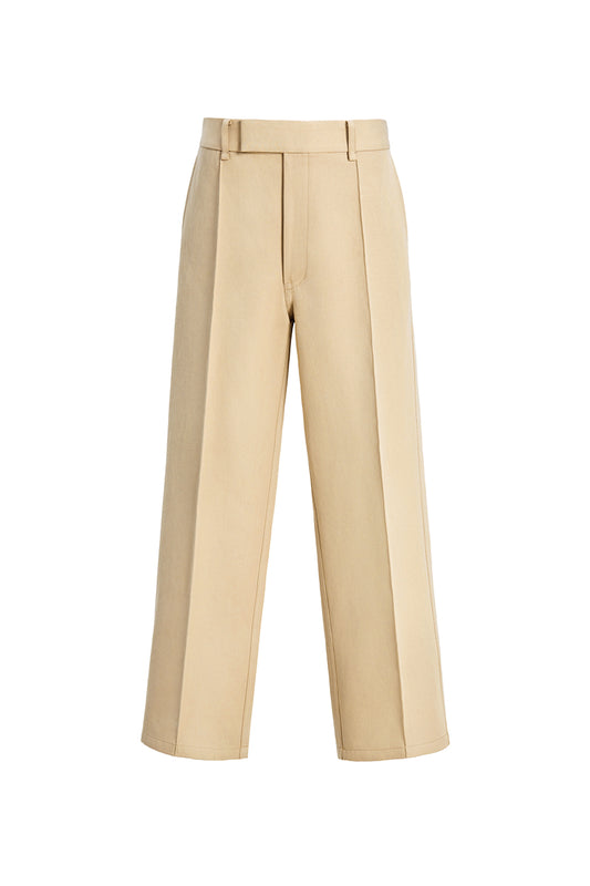 Khaki Cotton Casual Pants