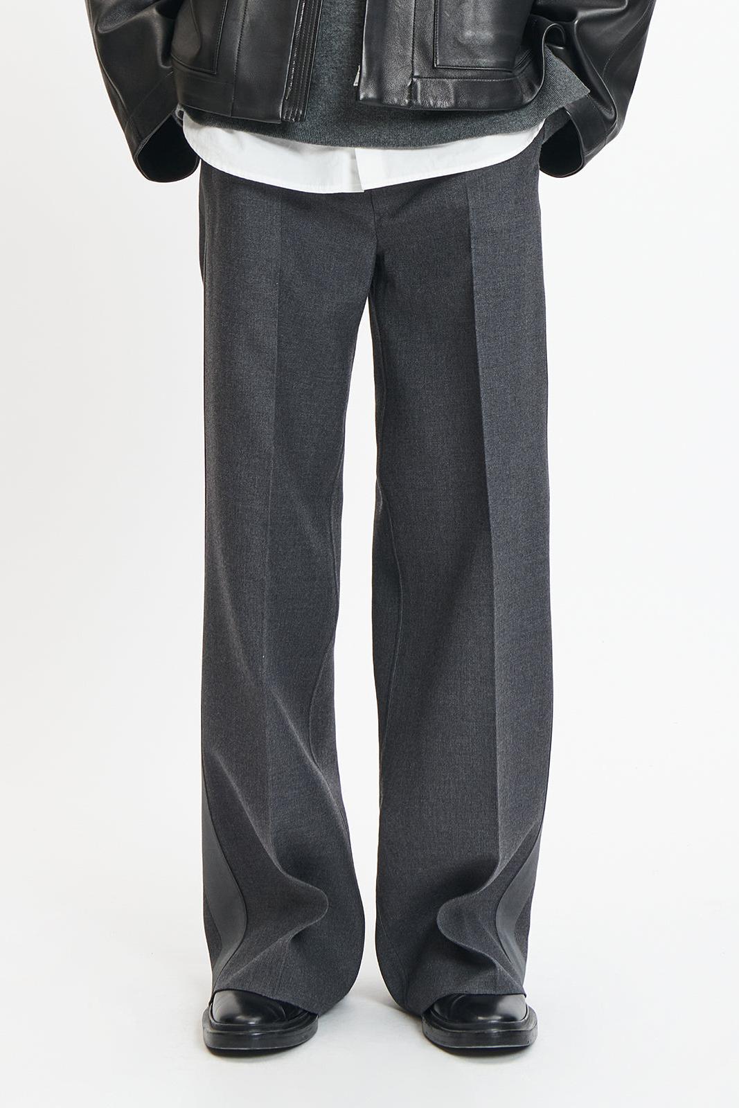 Charcoal Gray wool wide leg pants
