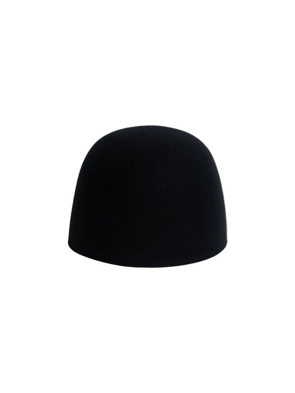 Black Wool Chinese Dome Hat