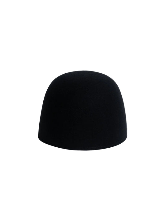 Black Wool Chinese Dome Hat