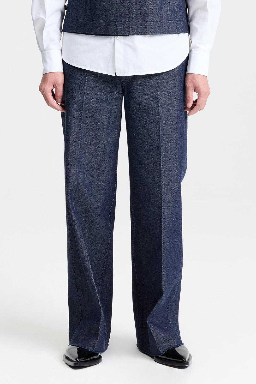 Wide Leg Pants with Half Elastic Waist