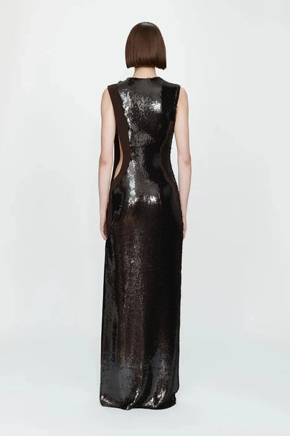 Opaline Sequin Infinity Cutaway Dress