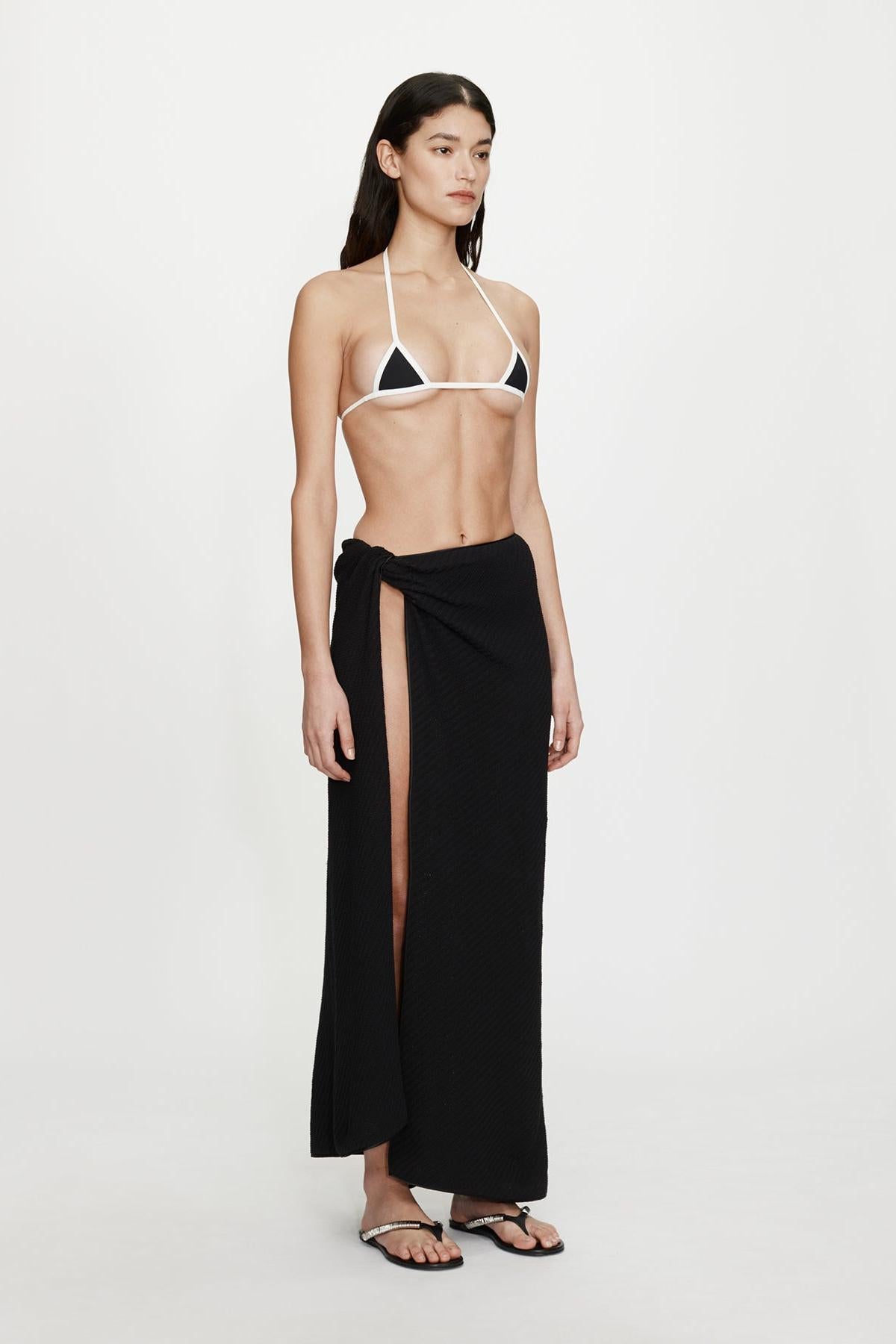 Vertical Knit Twist Sarong Skirt