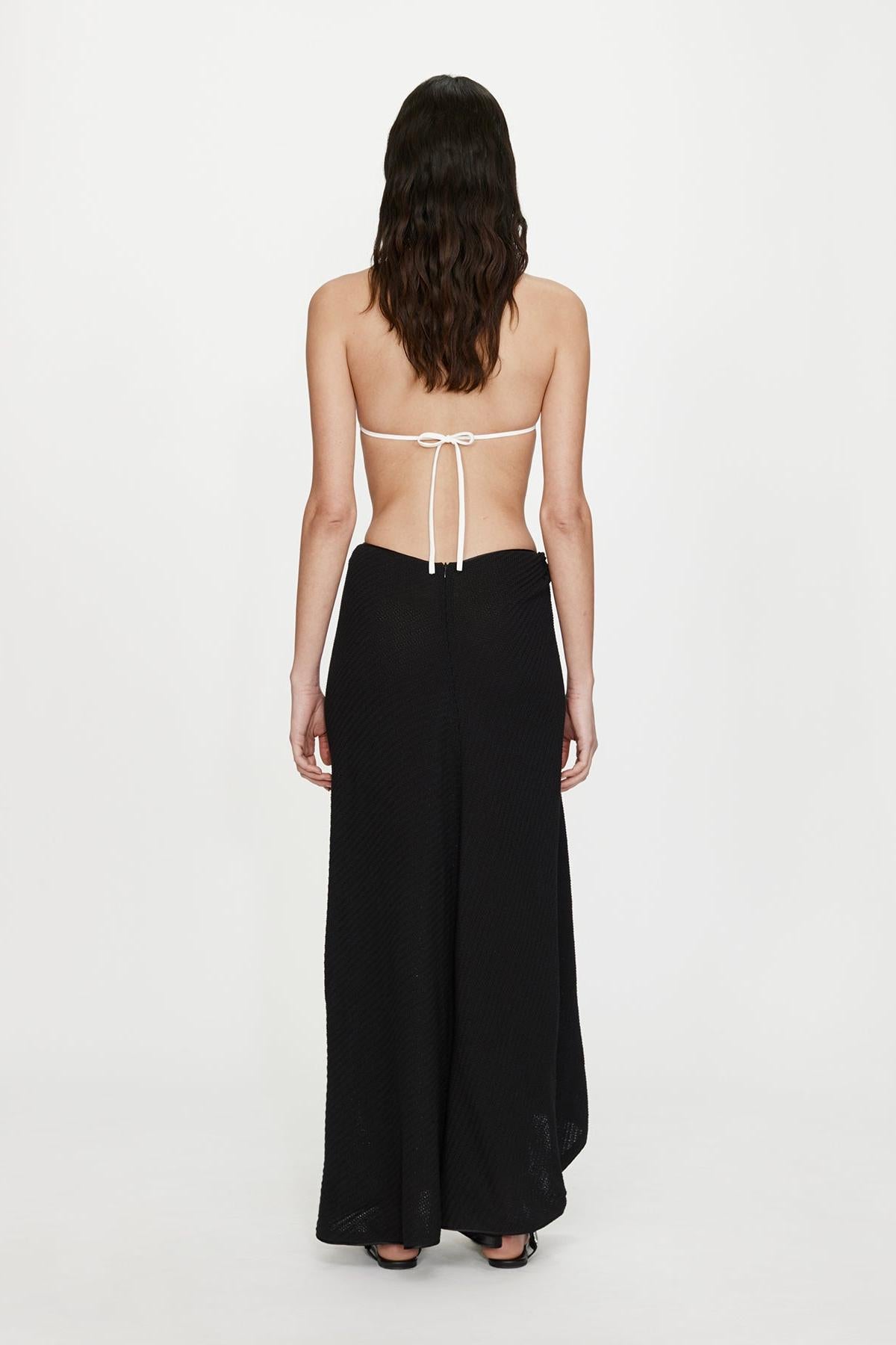 Vertical Knit Twist Sarong Skirt