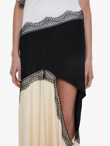 Keira Split Lace One Shoulder Cutaway Dress