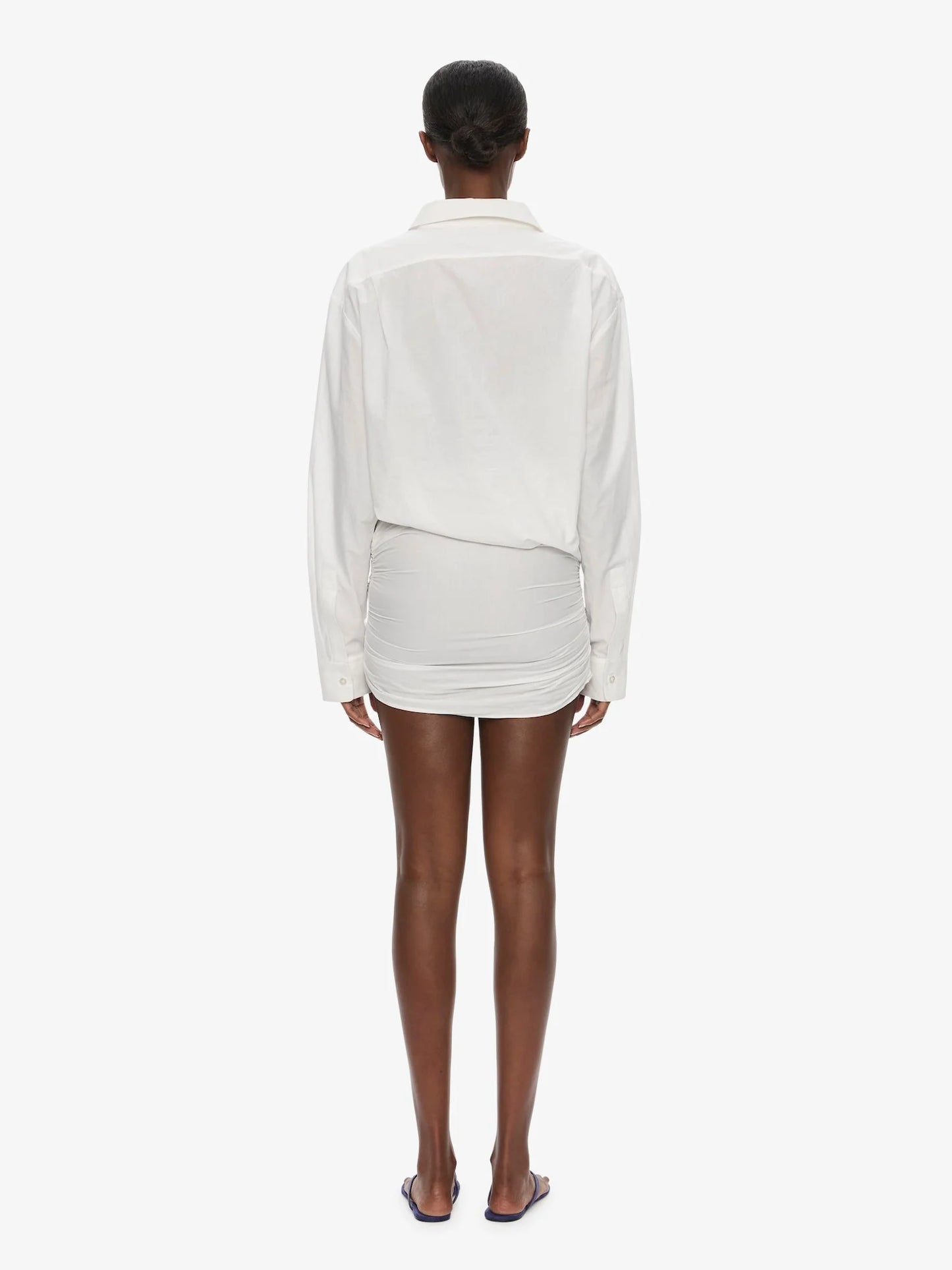 Aibă Draped Shirt Dress