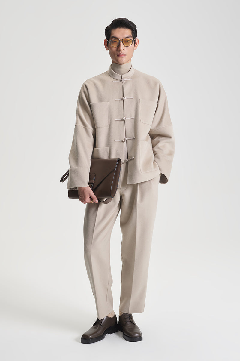 Tortoise wool cashmere Chinese jacket