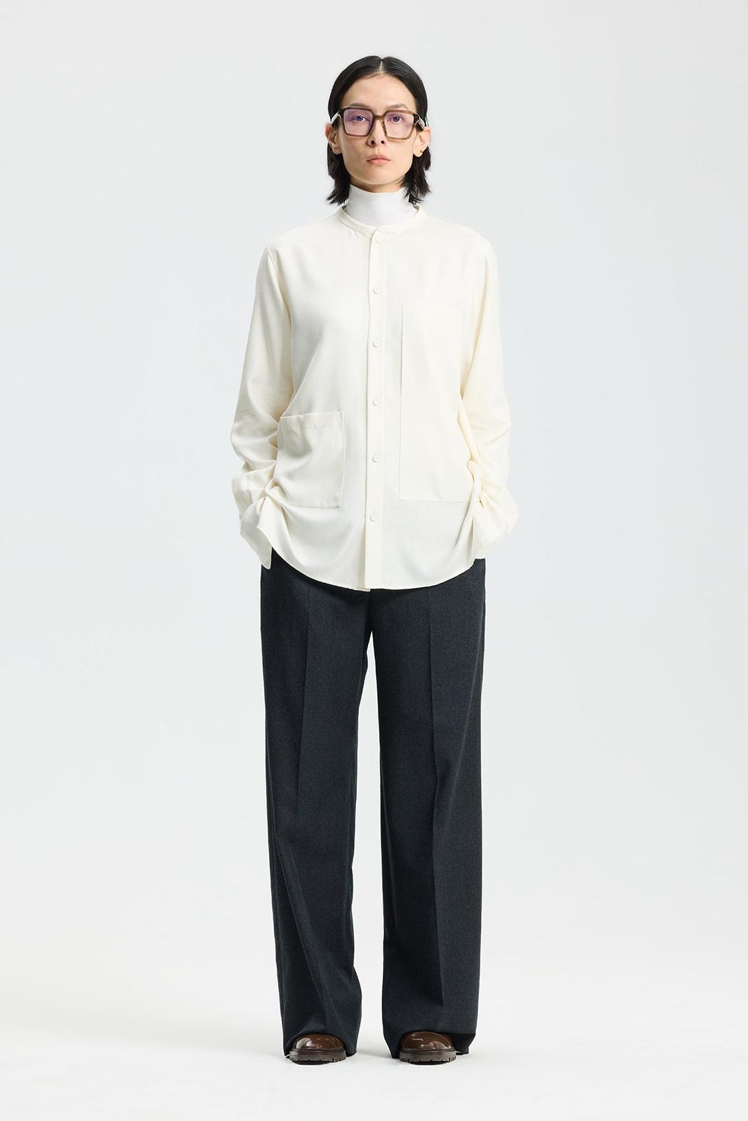 White Cashmere Silk Blend Shirt