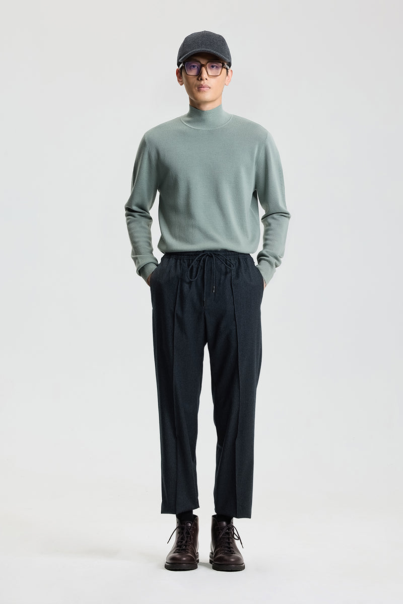 Green mock neck sweater