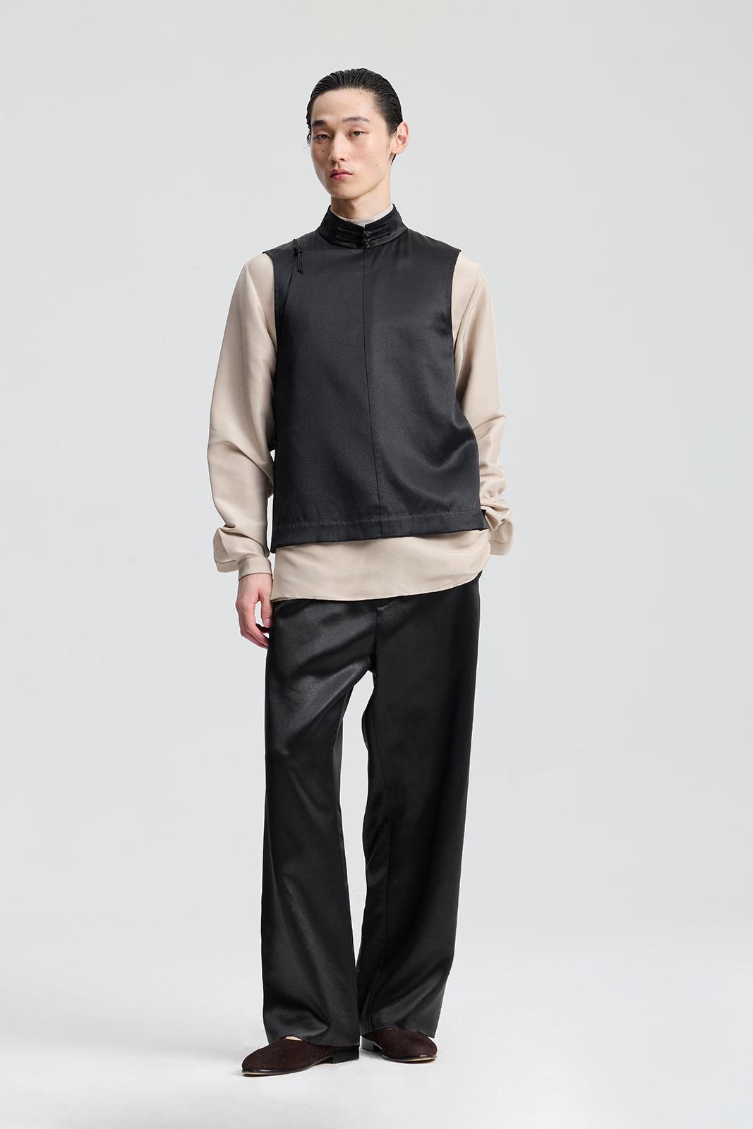 Dark Brown Canton silk  Chinese Vest
