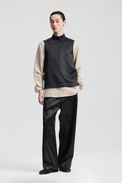 Dark Brown Canton silk  Chinese Vest